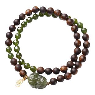 保真正品2026新款沉香手串男女款多圈檀木和田玉招财貔貅手链情侣