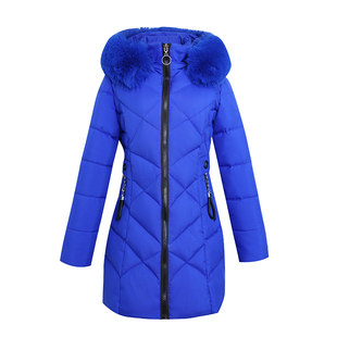 2025冬大毛领修身显瘦中长款棉服女士加绒加厚保暖洋气外套棉衣潮