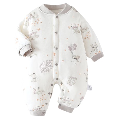 新生加厚连体衣哈衣纯棉对门冬季