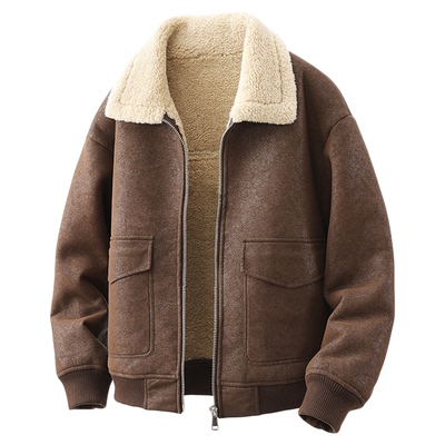 皮毛一体男士冬季大码夹克