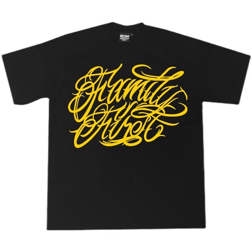 bboy宽松西海岸old school短袖 重磅hiphop美式小领口花体字t恤