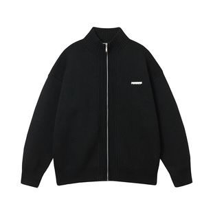 FORNINES立领cleanfit开衫毛衣外套男女情侣装潮牌春季美式针织衫