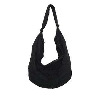 小众设计时尚包包韩国男女通用大容量压褶布包云朵斜挎包文艺大包