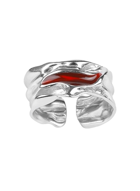 新款暗黑风时尚复古开口戒指绕小众设计高级感食指戒个性指环