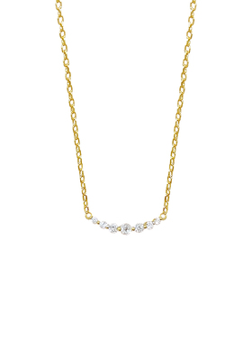 海蓝蓝微笑一字锆石925纯银项链