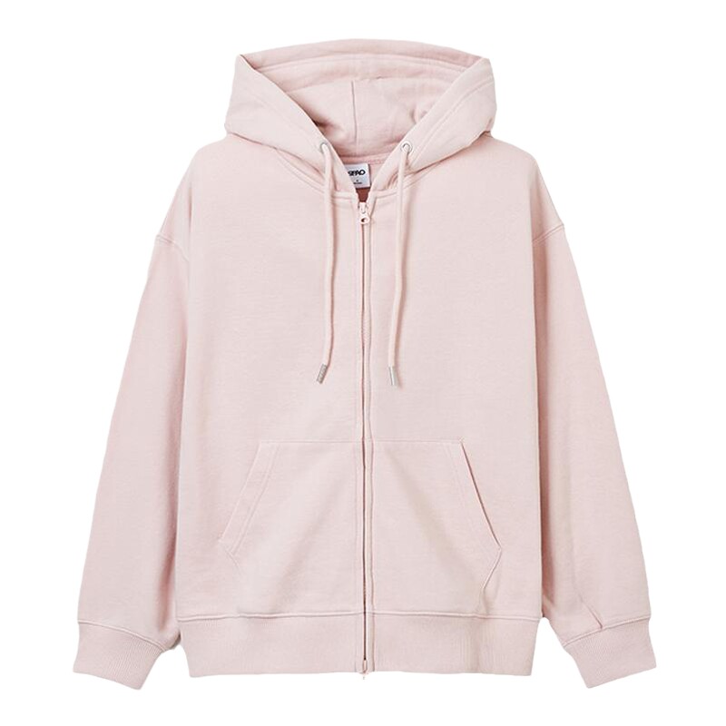 SPAO韩国同款秋季休闲开衫男女同款休闲宽松落肩连帽卫衣外套上衣