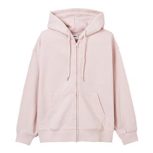 SPAO韩国同款秋季休闲开衫男女同款休闲宽松落肩连帽卫衣外套上衣