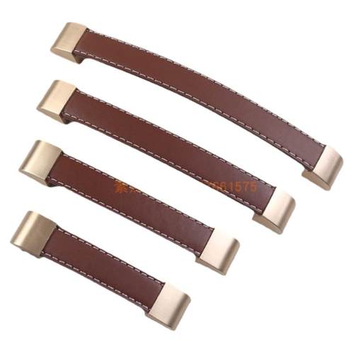 棕色软皮拉手欧式家具大衣柜门把手床头柜子茶几抽屉金色皮革把手