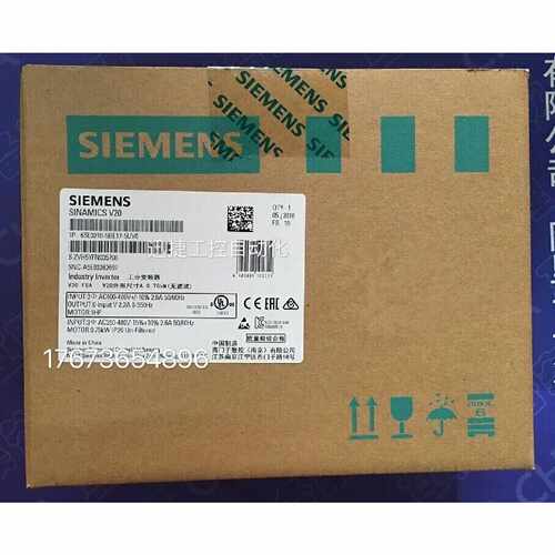 议价6SL3210-5BE17-5CV0西门子V20变频器0.75 kW 380-480VAC三相
