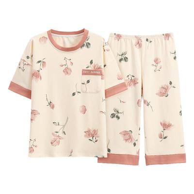 帕兰朵夏纯棉休闲减龄带胸垫睡衣