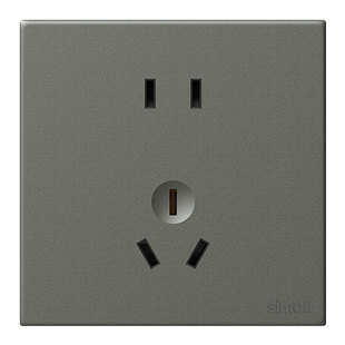 西蒙开关插座官方官网店官网面板C60系列荧光灰色五孔二三插面板