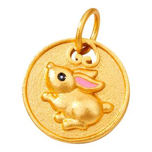 古法沙金十二生肖本命年蛇马羊生肖圆牌吊坠小孩手串手链DIY吊牌