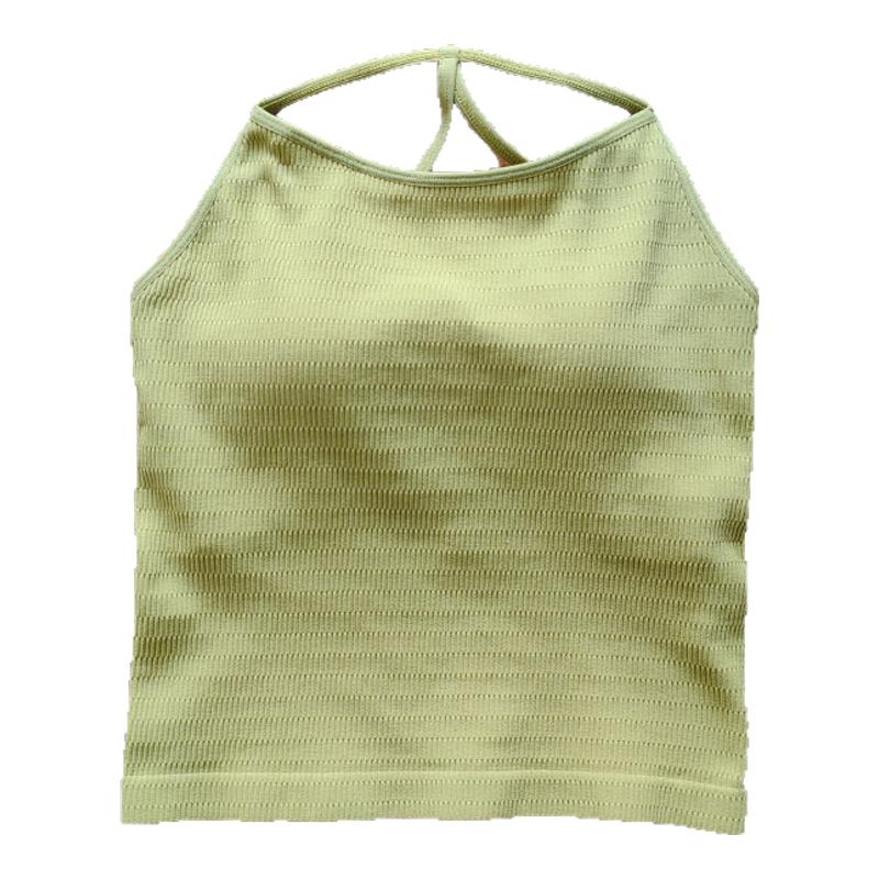 一体式固定背心女款细肩带挂脖美背运动内衣外穿瑜伽健身服吊带