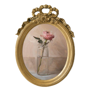 欧式复古花卉装饰画客厅椭圆形壁画美式轻奢小众vintage挂画XZY-1