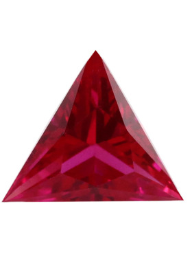 三角形直角红刚玉裸石人造耳环