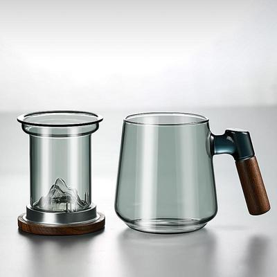 日式玻璃泡茶杯茶水分离耐高温水杯男士办公室茶杯个人专用茶道杯