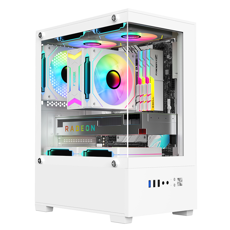 九尾狐T09海景房MINI电脑机箱台式机matx玻璃全侧透明itx紧凑atx