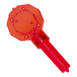 手持式梅花灯交通警示大饼灯LED路障指挥棒路锥灯施工安全电池款