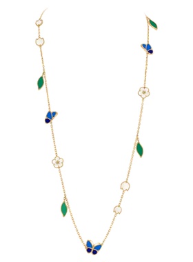 LuckySpring白贝母青金石长项链