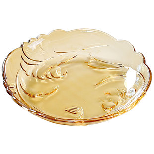 轻奢高档水晶玻璃水果盘家用客厅小精致零食盘酒店糖果盘子干果碟