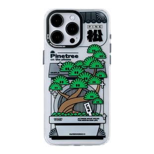 PAPERWORKS原创PINE松图案松树相机触摸按键双层印刷透明标准适用于苹果iPhone17ProMax16pro15全包手机壳