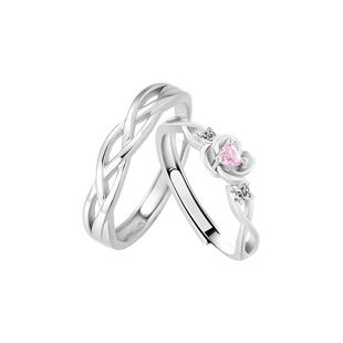 KOOKISS心花初绽原创设计情侣对戒情人节礼物轻奢甜美925纯银戒指