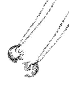 一路有你情侣项链一对创意情侣