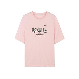 REVAN芮范设计师款多巴胺海螺贝壳图案T恤RM31001041