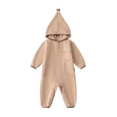 嫚熙连帽连身衣天丝材质幼儿服装