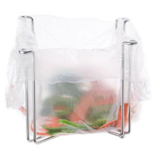 霜山304不锈钢折叠垃圾架厨房台面桌面垃圾袋支架多功能沥水杯架