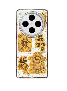 适用oppo手机壳金箔财神招财猫