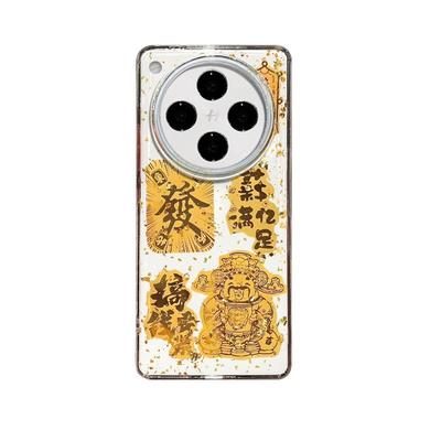 适用oppo手机壳金箔财神招财猫