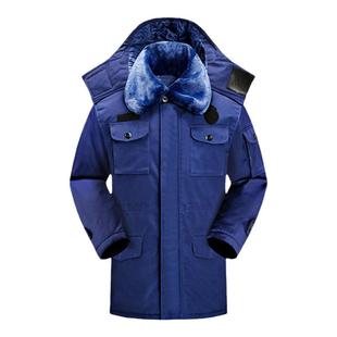 正品作训大衣冬季防寒备勤棉大衣加绒加厚户外军迷蓝色保暖棉服