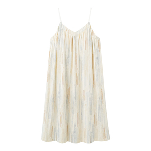 都市丽人纯棉自带胸垫吊带睡裙夏季睡衣女2025新款家居服中长薄款