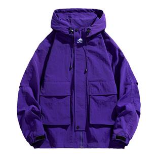 NASA联名高街潮牌秋季山系防水连帽工装外套男夹克户大码外冲锋衣