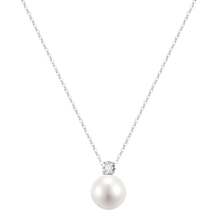 JXRXs925纯银项链女款2025新款颈链锁骨链单颗真多麻施家珍珠吊坠