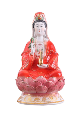 多尺寸红衣观音菩萨陶瓷