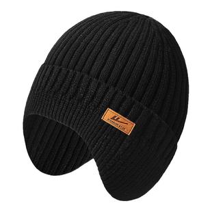 回力男士帽子冬季新款防风防寒保暖护耳加绒加厚骑行针织毛线帽男