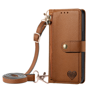 高档二层皮斜挎适用荣耀手机壳