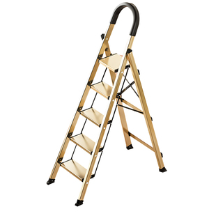 可思比家用折叠梯全铝合金梯子超厚人字梯收纳登高轻便防滑56层梯