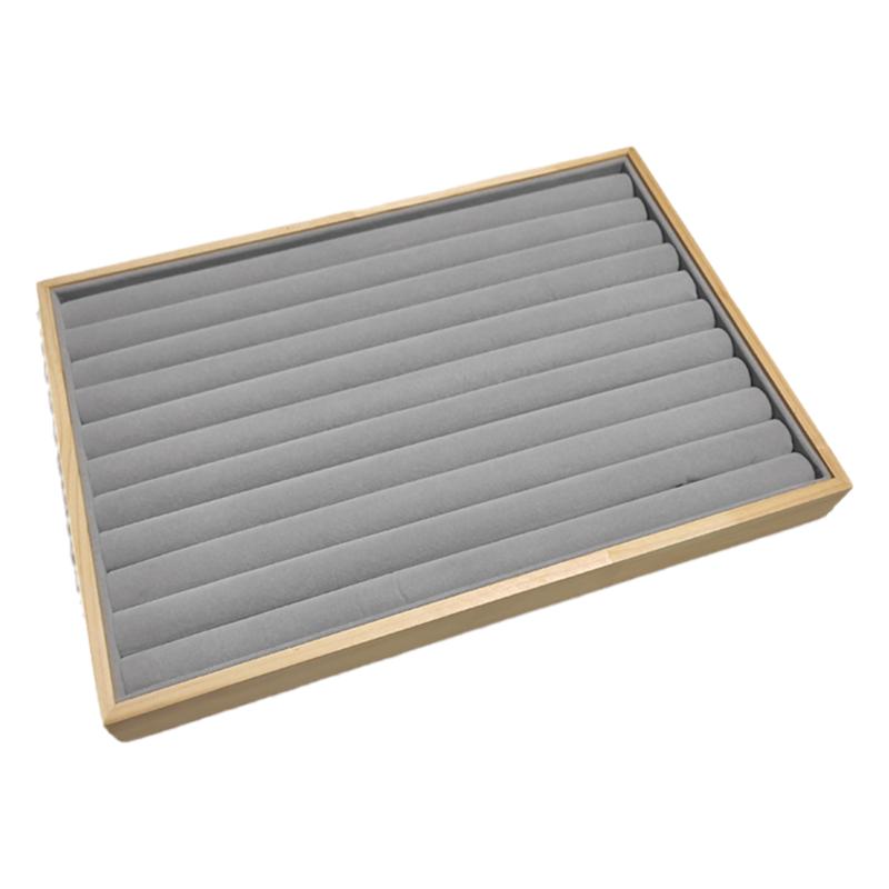 实木戒指展示架戒指耳钉盘珠宝首饰收纳托盘耳环盒子陈列道具盒子