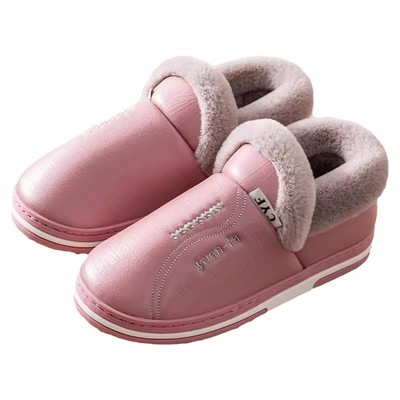 皮棉拖鞋防滑冬季加绒加厚老年人