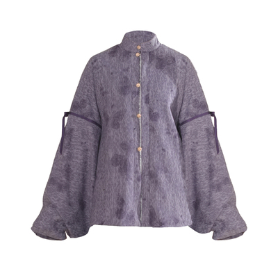 织尚御司秋冬加绒对襟立领上袄