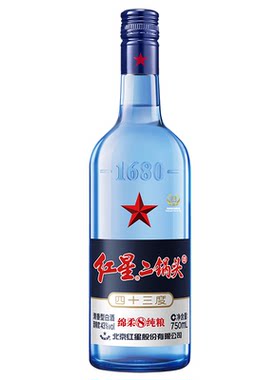 43度蓝瓶八绵柔陈酿750ml二锅头