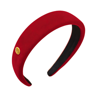 高级感新年发饰红色高颅顶发箍女2026新款过年拜年头箍不勒头发卡