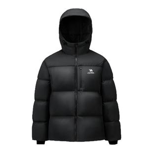 骆驼运动羽绒服男款冬季鸭绒情侣款加厚连帽面包黑色羽绒外套女