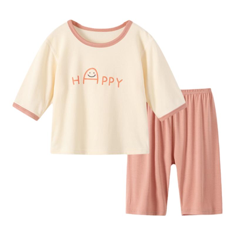莫代尔儿童睡衣男童女童空调服夏