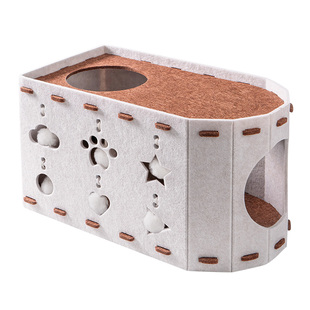 毛毡猫窝猫抓板一体四季通用双层猫洞新式上下两层猫咪安全感睡窝