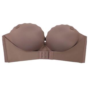 斯米莱无肩带内衣女小胸聚拢防滑抹胸裹胸胸罩夏性感隐形无痕文胸