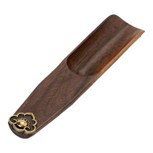 画续黑檀木茶杯茶夹子镊子中式复古茶道配件杯夹功夫茶具茶道茶勺